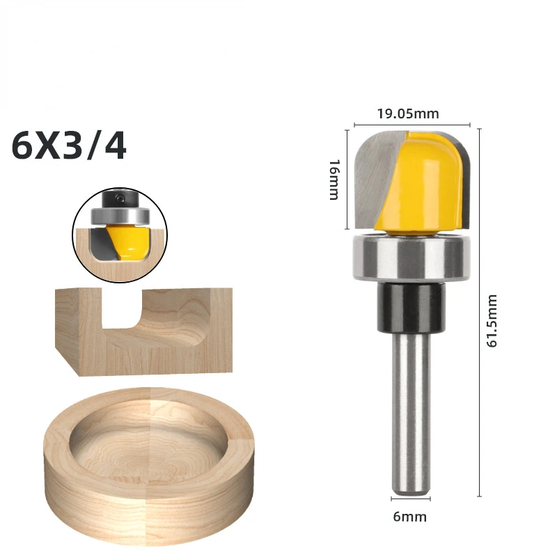 6/6.35/8mm Shank Bowl & Tray Router Bit 1-1/8\