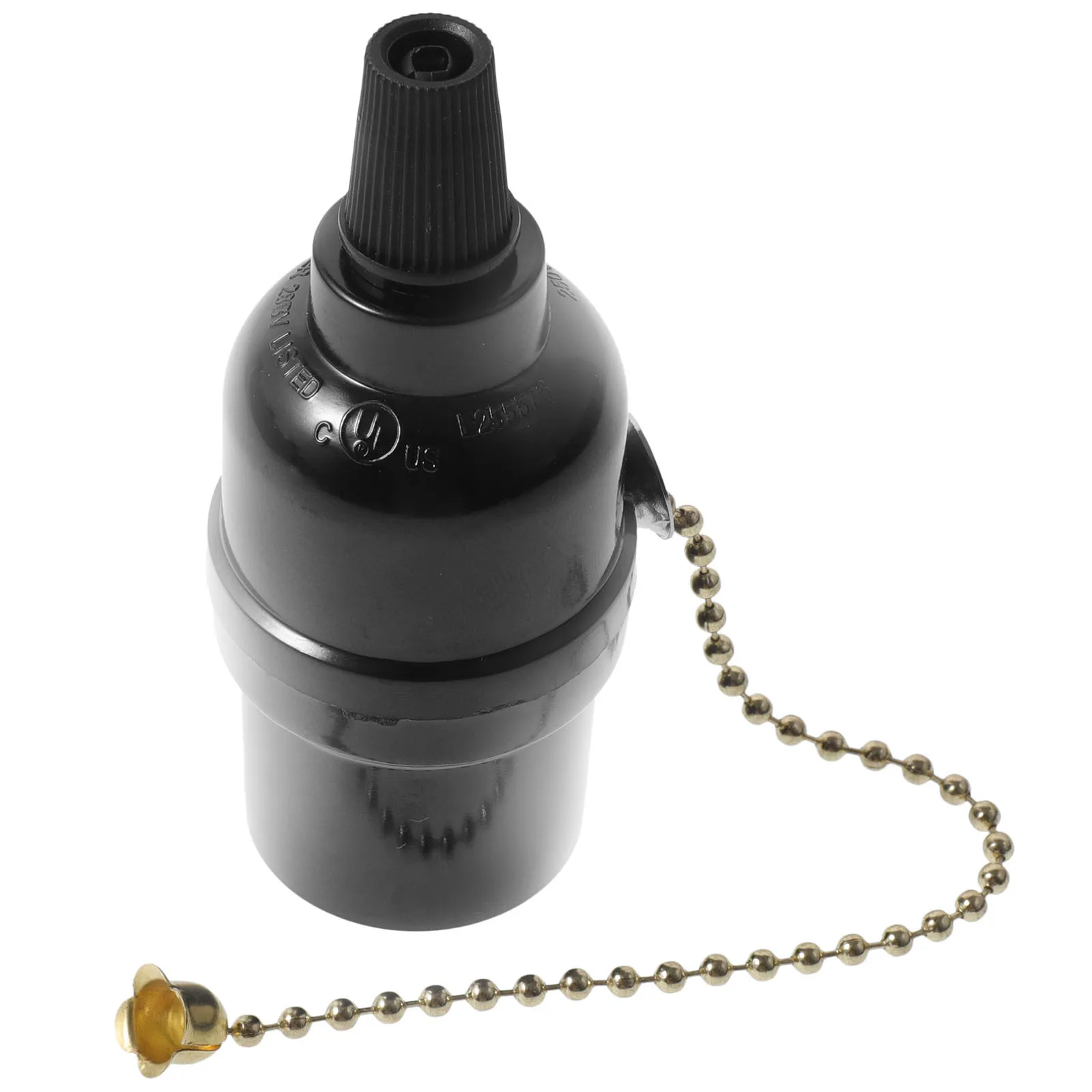 

E26 Патрон лампы Черный тянущийся цепной патрон для потолочного настенного светильника Розетка для лампы Запасная часть Аксессуар для освещения