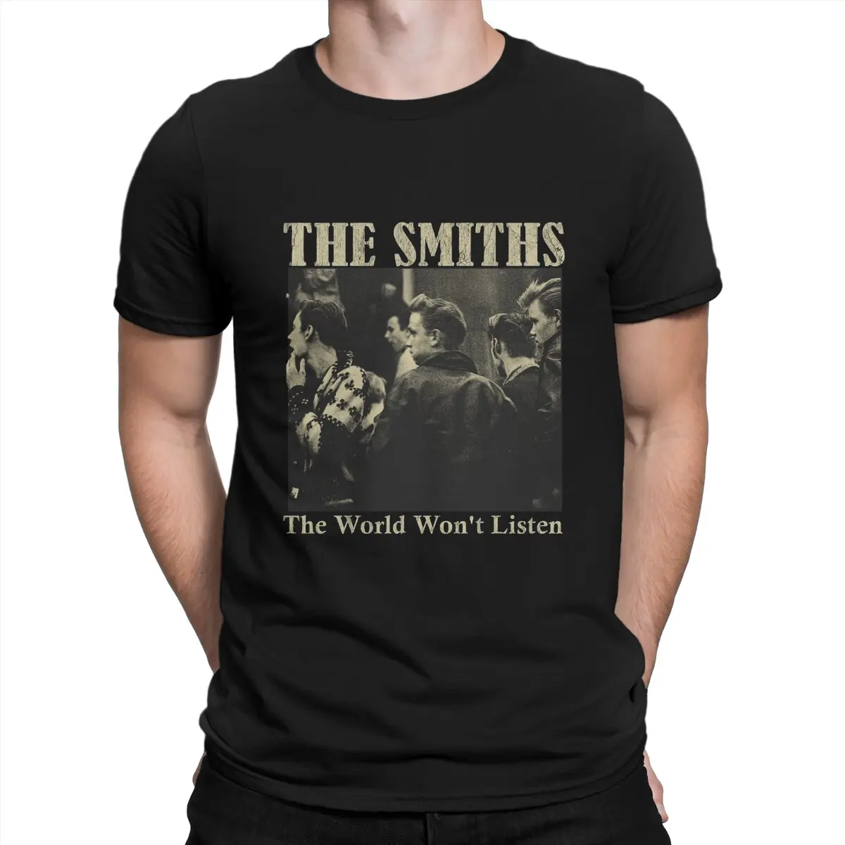 British Rock Bands In The 80s Men T Shirts The Smiths Casual  Shirt Short Sleeve Crew Neck T-Shirt Pure Cotton Summer Clothing