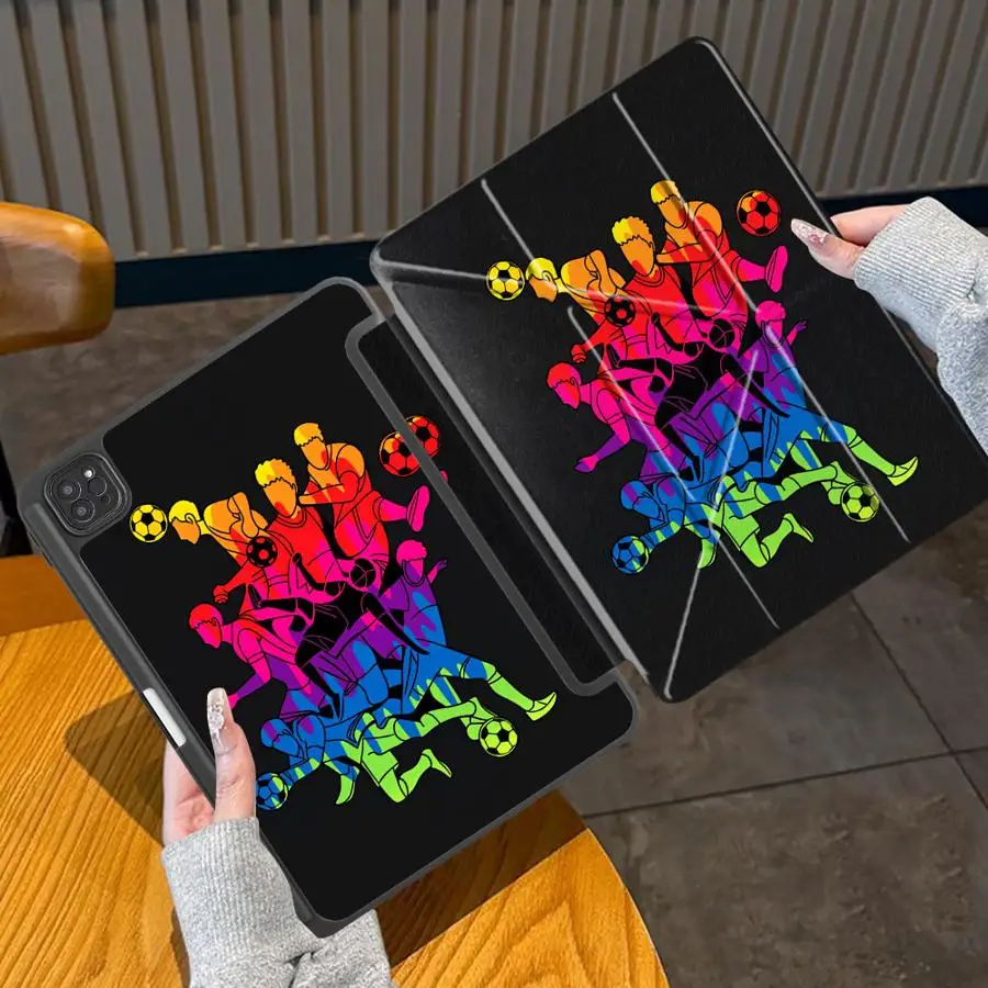 

Holder Cover Tablet Case For iPad Pro 2025 Mini 6 7 Air 4 5 M3 M2 M4 11inch Pro 11th 10th 9th 8th 7th 12.9inch Colorful Football