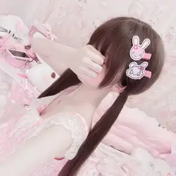 Japanese Cute Cartoon Embroidery Sweet Girl Hair Accessoires Y2k Aesthetic Hair Fringe Hair Pins and Clips Hairbows for Girls