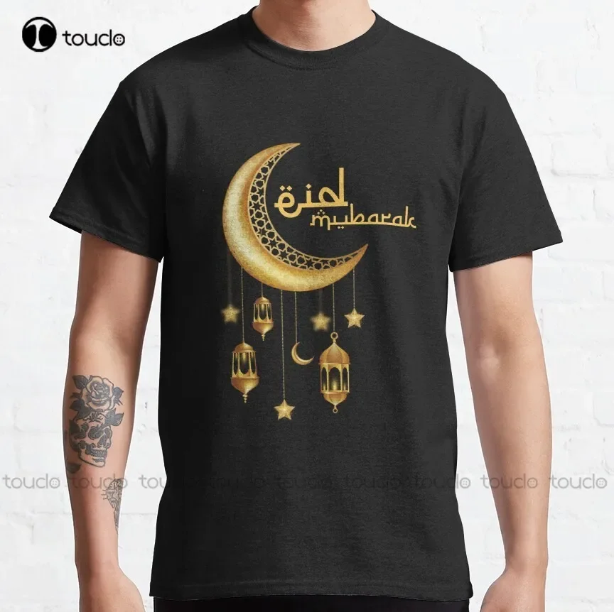 Eid Mubarak Classic T-Shirt Mens Golf Shirts New Popular Creative Funny Shirt Outdoor Simple Vintag Casual T-Shirt Xs-5Xl Retro