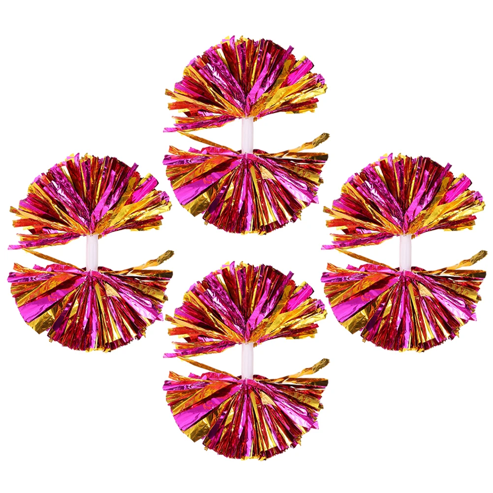 

4pcs Bright Color Pom Poms Durable Cheerleading Props For Sports Dance Party Performance Cheering