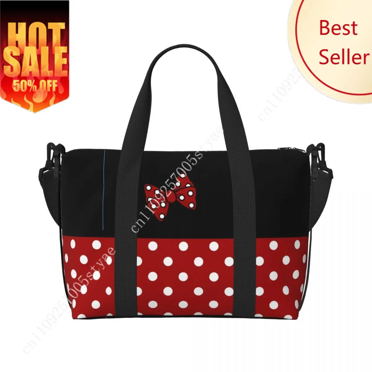 

Custom Large Diy Cute Cartoon Minnie Character Tote Bag for Women Shoulder Shopper Beach Gym Travel Bag