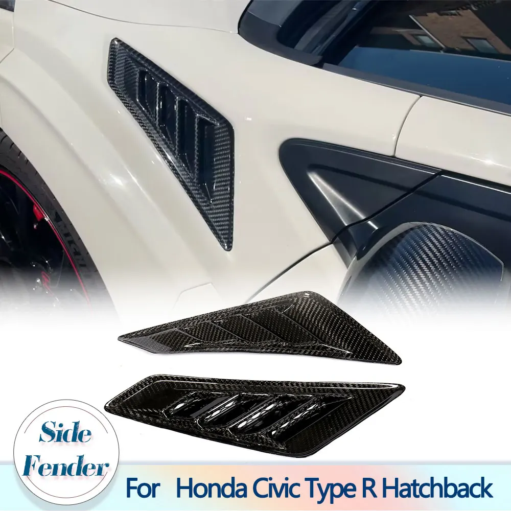 Dry Carbon Side Fender Air Vent Trims Covers for Honda Civic Type R Hatchback 4-Door 2015 2016 Car Side Fender Vent Trims