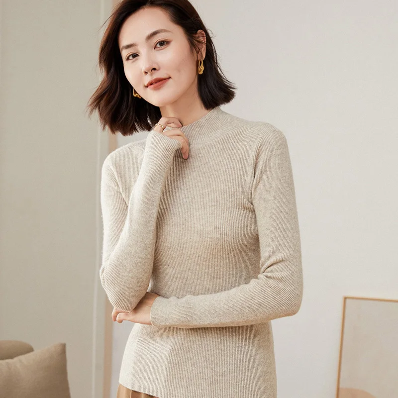 WinvyNee Womans Clothing Wool Sweater Long Sleeve Sweaters Solid Pullover Knitwear Basic 2024 New Arrivals Tops Autumn A1263003