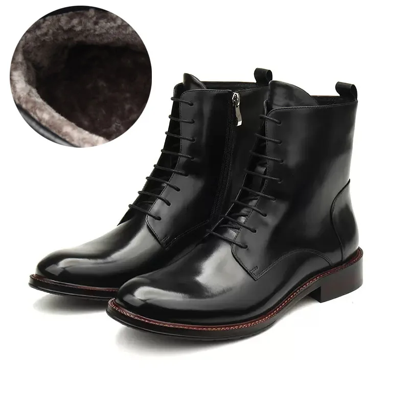 Fashion Chelsea Leather Men\'s Boots Genuine Leather Luxury Casual Formal Casual Man Ankle Boots Black Brown Zipper Dress Boots