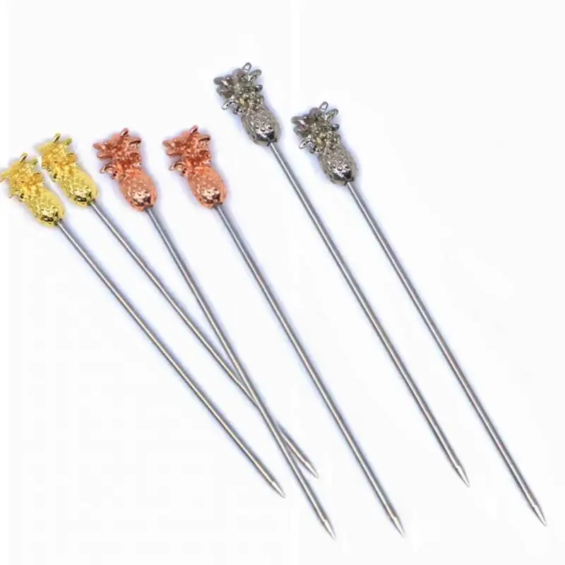 

10Peaces Length-11.5cm Fruit Cocktail Pick Stick Stainless Steel Bar Tools Drink Stirring Sticks Martini Pick Party Accessory