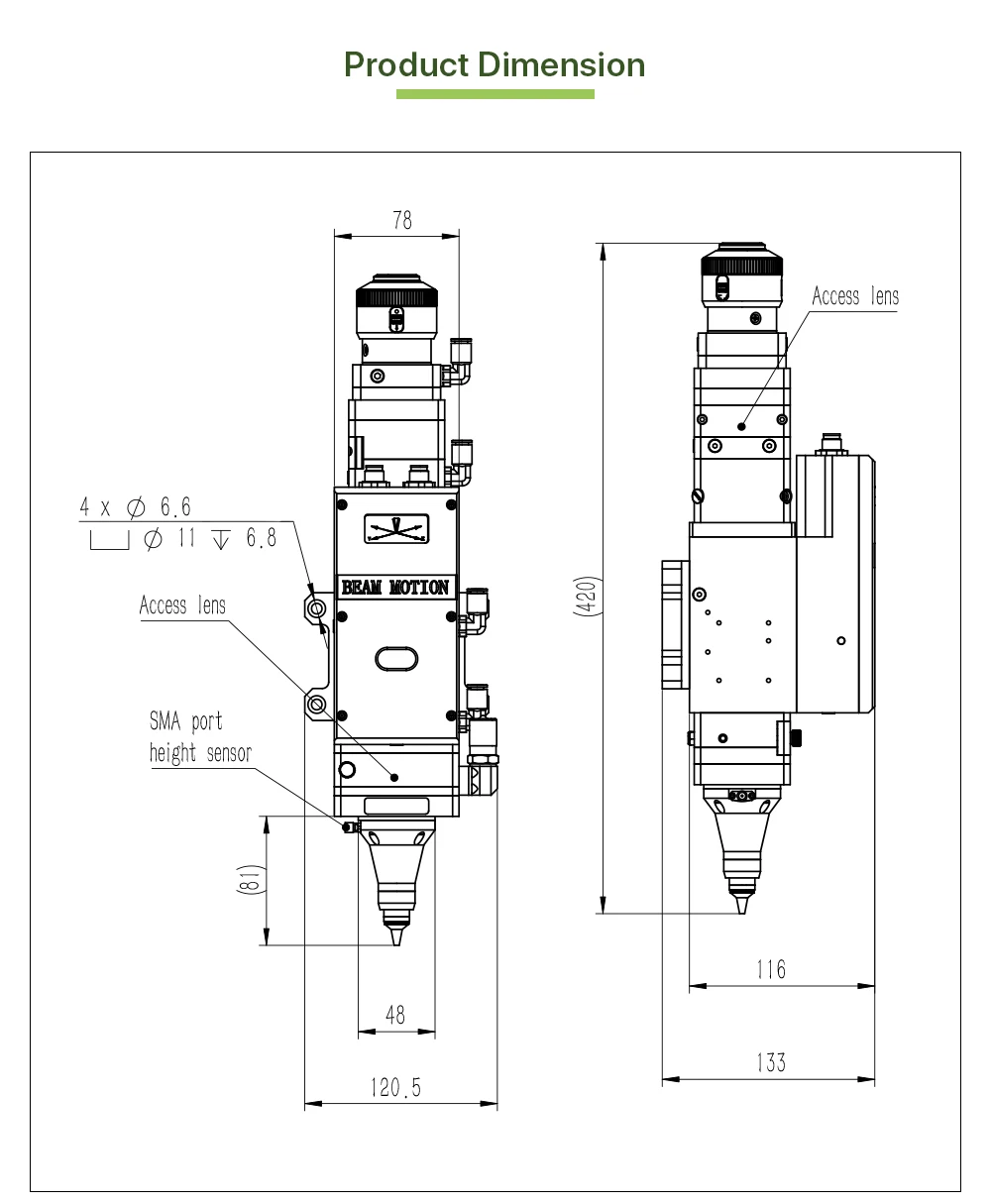 ファイバーレーザー切断ヘッド BT210S /BT220/BT240S/FM220 インテリジェント切断ヘッド