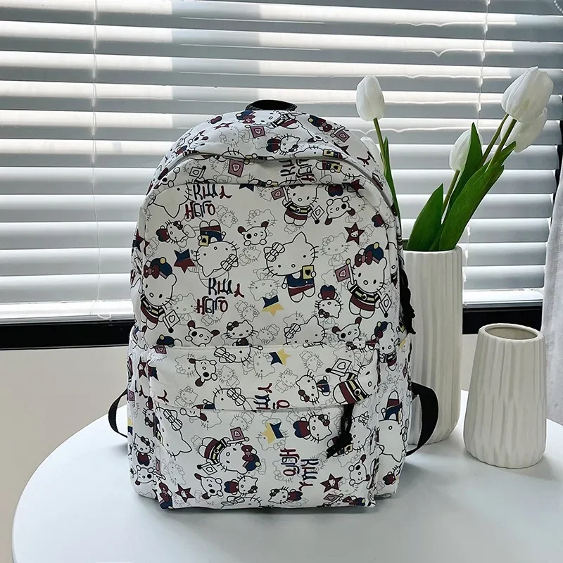 Olá kitty adorável mochila na moda kawaii alta capacidade luz mochila menina saco de escola mulher bonito kt gato saco de escola