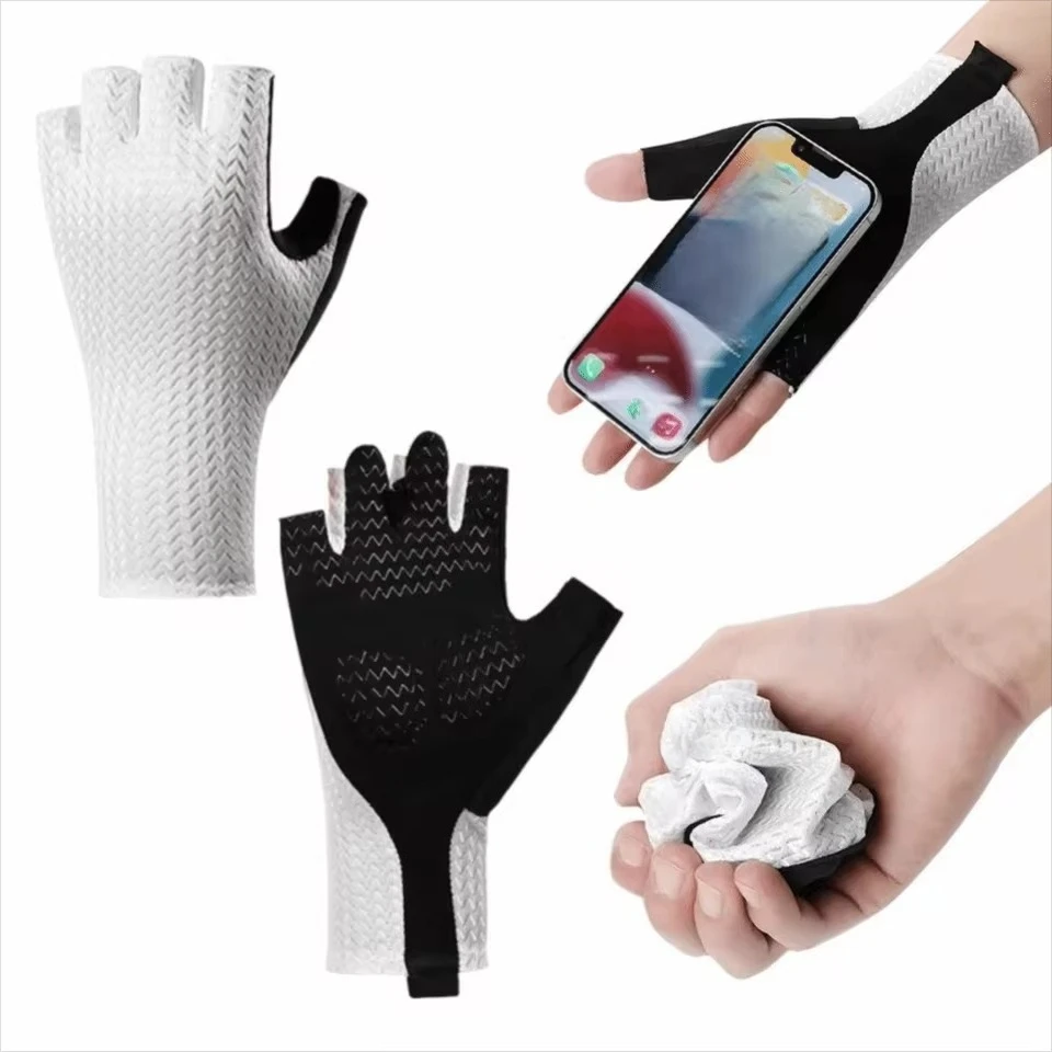 

1 пара летних дышащих велосипедных перчаток, противоскользящие, износостойкие, перчатки для шоссейного велосипеда, противоударные перчатки с половиной пальца, охлаждающее спортивное снаряжение