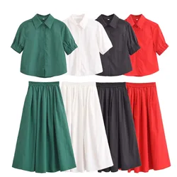 2024 Summer New Women's Clothing with European and American Style Fashionable and Casual Short Shirt Half length Skirt