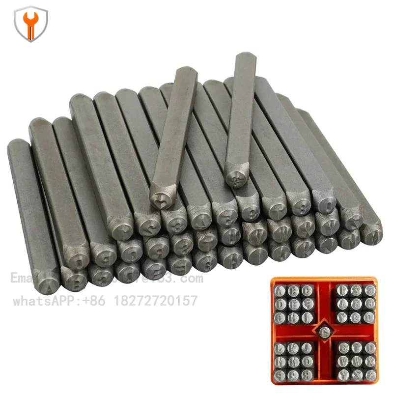 37Pc letter steel stamp punching steel number 37-piece set English number punching number steel stamp punching 3mm