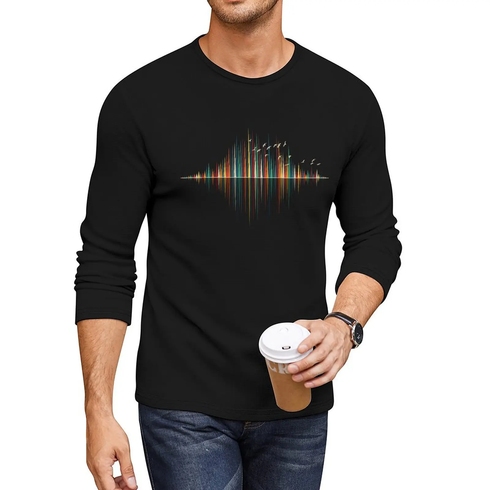 Nature's Music Sound Wave Long T-Shirt graphic t shirts custom t shirts vintage t shirt clothes for men