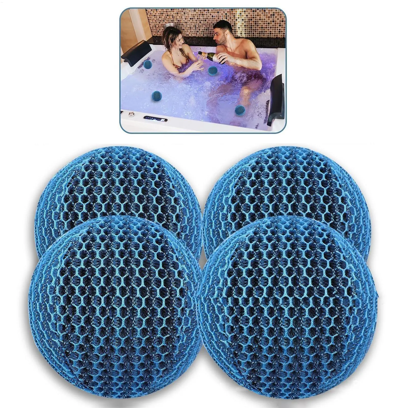 ホットタブスカム吸収剤油吸収スポンジスキマーボール再利用可能なスパとプールクリーナー日焼け止めリムーバースキマースカムボール