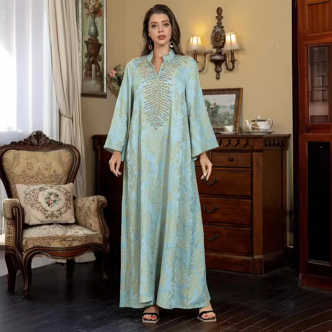 Ramadan Muslim Kaftan Moroccan Abaya for Women Dress Embroidery Jalabiya Party Long Robe Dubai Vestidos Saudi Dresses Modest