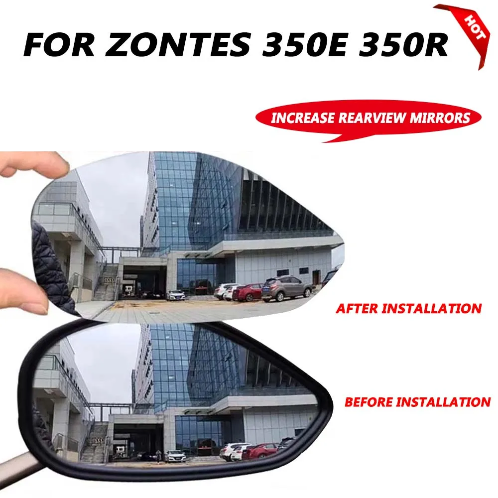 For Zontes 350E 350R E350 R350 350 E 350 R ZT350E Accessories Convex Mirror Expand Field View Lens Rearview Side Mirrors