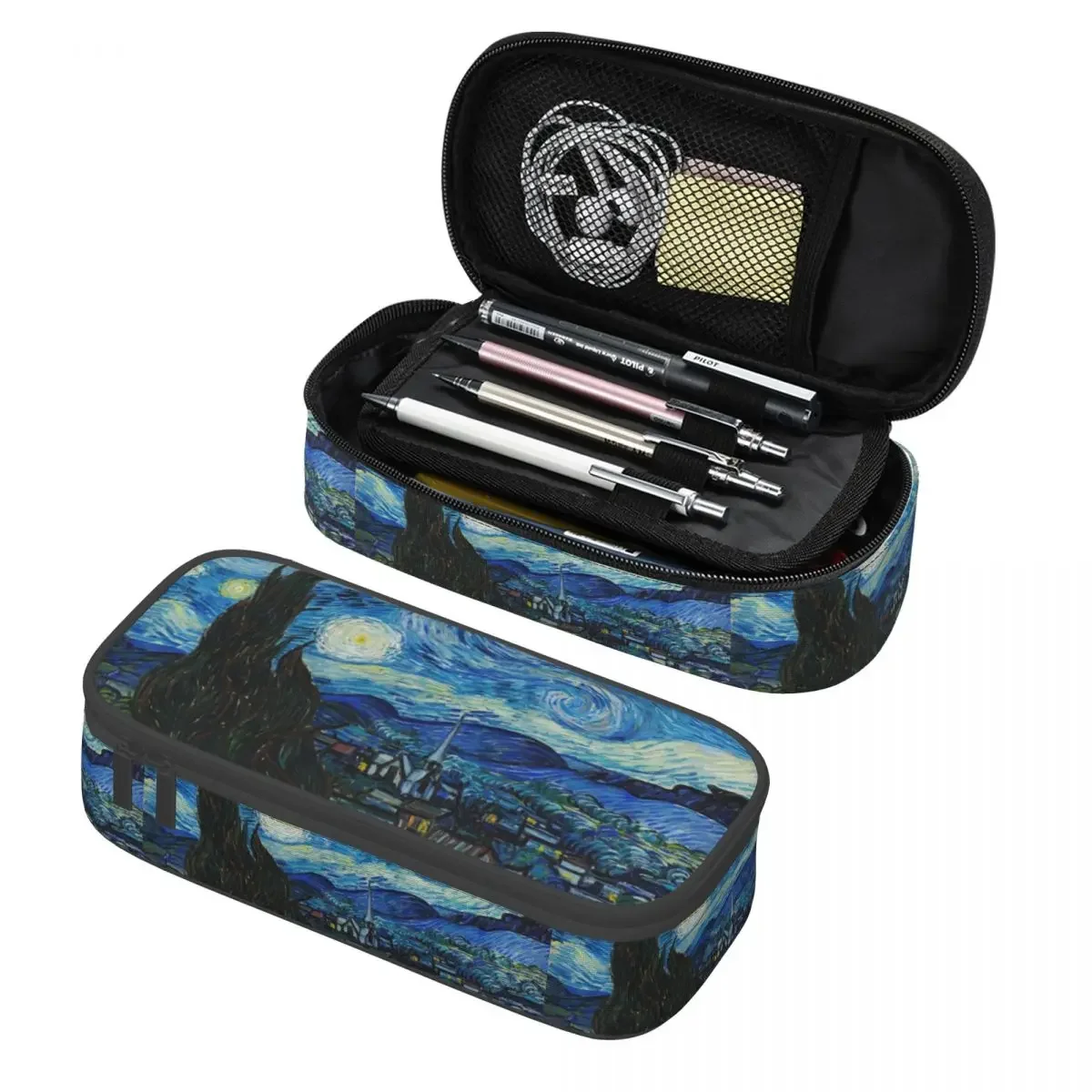 

Custom Vincent Van Gogh Starry Night Pencil Case for Boys Gilrs Large Capacity Oil Painting Art Pencil Box School Supplies