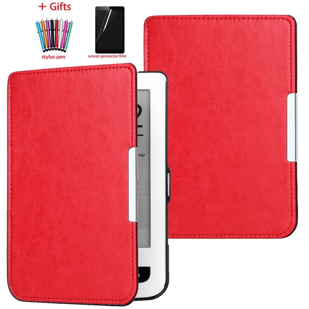 Lightweight Leather Case for Pocketbook Basic Touch Lux ebook Reader Cover and Pocketbook 614 615 624 625 626 Plus Flip Case