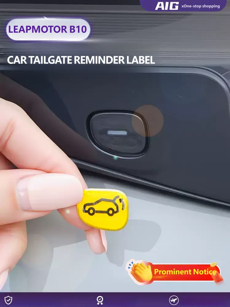For LEAPMOTOR B10 2025 2026 Car Trunk Switch Button Sticker Auto Electric Tailgate Reflective Warning Sticker for Rear End