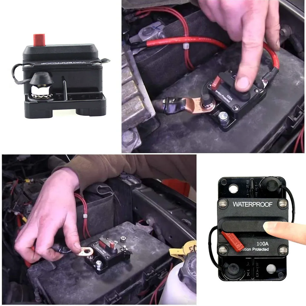 30A-300A Circuit Breaker Trolling with Manual Reset Car Boat Manual Power Protect for Audio System Fuse Car 12-42V DC Waterproof