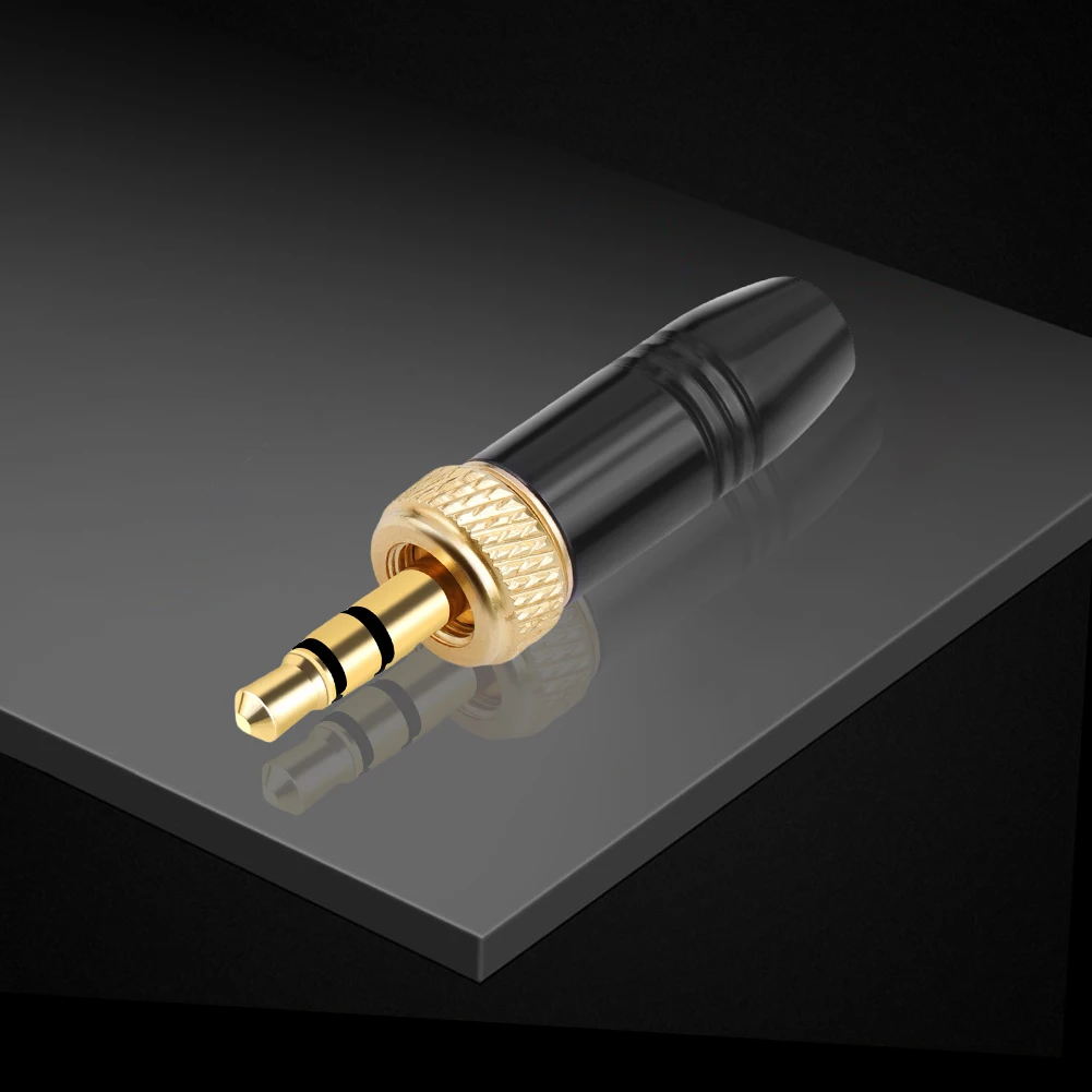 Plugue de Áudio de 3,5mm com Rosca Interna M6, Plugue Estéreo Masculino, Plugue de Áudio para Fones de Ouvido, Plugue de Reposição para Microfone Sem Fio Lavalier