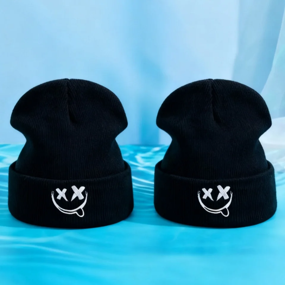 1Pc/2pcs/3pcs Acrylic Embroidered Winter Beanie Cap, Knit Hat for Autumn, Unisex Outdoor Casual Hat, image 12