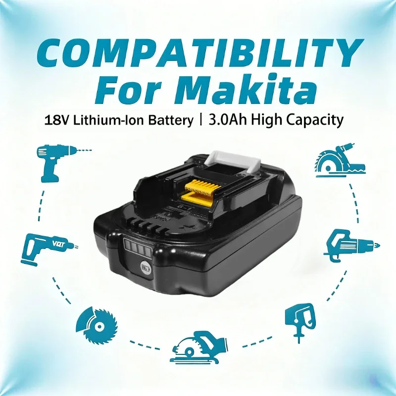 18V 3000mAh For Makita 3ah Rechargeable Battery 5J LED Indicator Lithium-Ion Battery For Makita Power Tools Battery