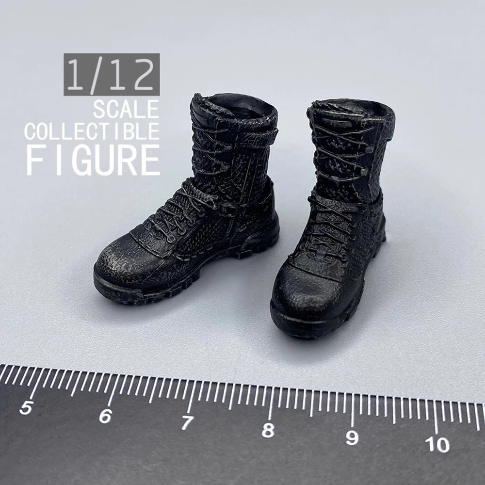 

1/12 DLZ TOYS Skull Mask Soldier Warrior Officer Black Solid Shoe Boots can be Divided Model Fit 6" Action Figure Collectable