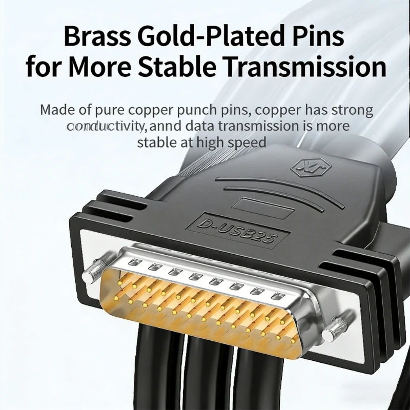 DB25 Male To Male Connector Cable With Gold Plated Pin For Printer Scanner And External Storage Devices F19E