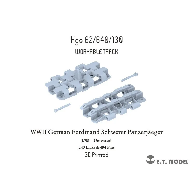 ET MODEL 1/35  P35-010 WWII German Ferdinand Schwerer Panzerjaeger Workable Track(3D Printed)