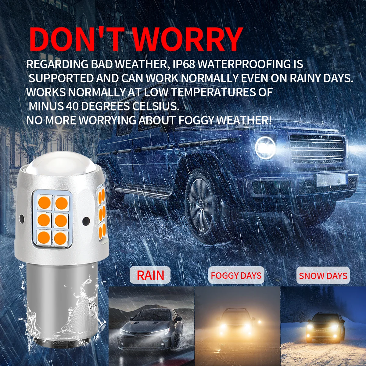 2PCS Canbus T20 LED Bulbs 7440 7443 White/Amber Car Turn Signal 1156 BA15S BAU15S 1157 BAY15D Reverse Lamp Daytime Running Lamp view 4