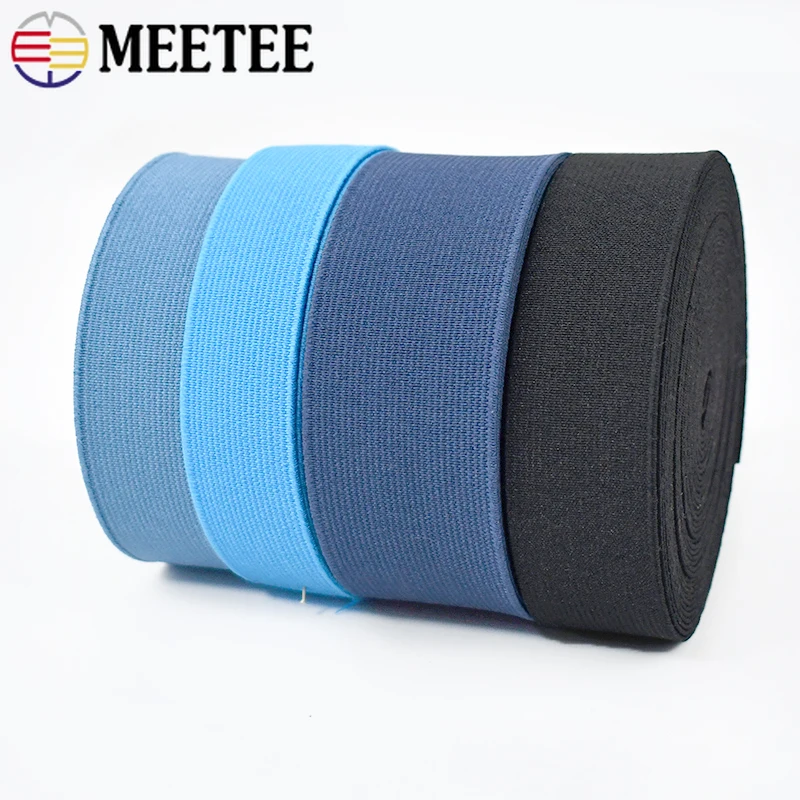 

5M 20-50mm Polyester Elastic Band for Pants Bag Strap Waistband Rubber Ribbons Clothes Shoes Stretch Tape DIY Sewing Accessories