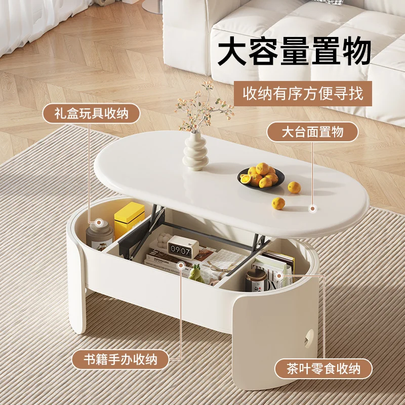 طاولة قهوة مستديرة الرفع، غرفة معيشة منزلية بسيطة، طاولة قهوة صغيرة #3