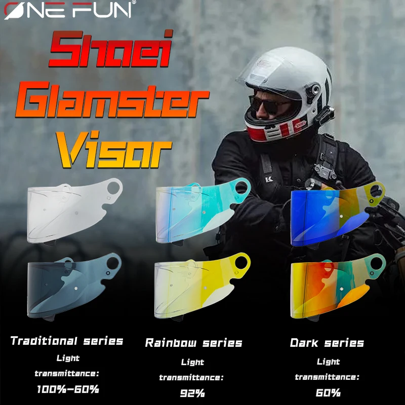 Glamster Motorcycle Helmet For SHOEI Glamster Retro Visor Full Face Helmets Lens Moto Casco Motorcycle Photochromic Visera