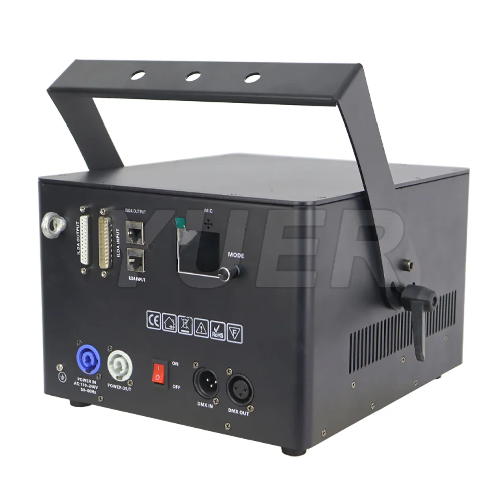 

15 Вт анимация RGB сценическое освещение сканер луча ILDA Rj45 интерфейс для свадебной вечеринки, клуба, диджея, дискотеки, управление через приложение Bluetooth