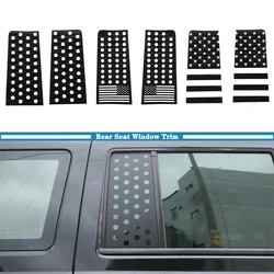 Rear Seat Window Decoration Cover Trim for Jeep Import Grand Commander 2006-2008 2009 2010 Car Exterior Accessories PVC Black