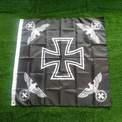 Fahne Flagge Deutsches Reich Eisernes Kreuz 4 Reichsadler Schwarz - 120 x120 cm 4x4ft Double Sided Printing Banner 3x3ft 21x21CM