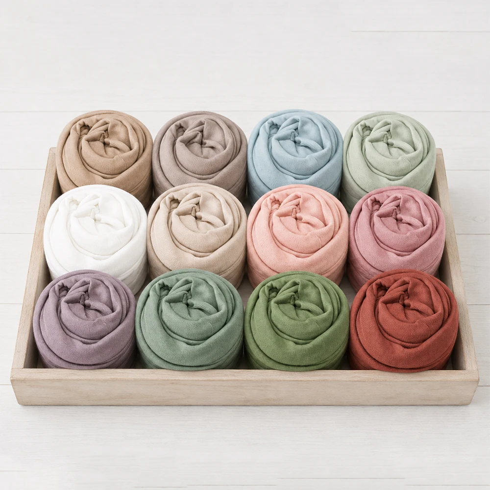 25 Colors Newborn Photography Wrap Stretch Fabric Baby Posing Wrap Swaddle Blanket Photo Prop for Newborn Photoshoot Accessories