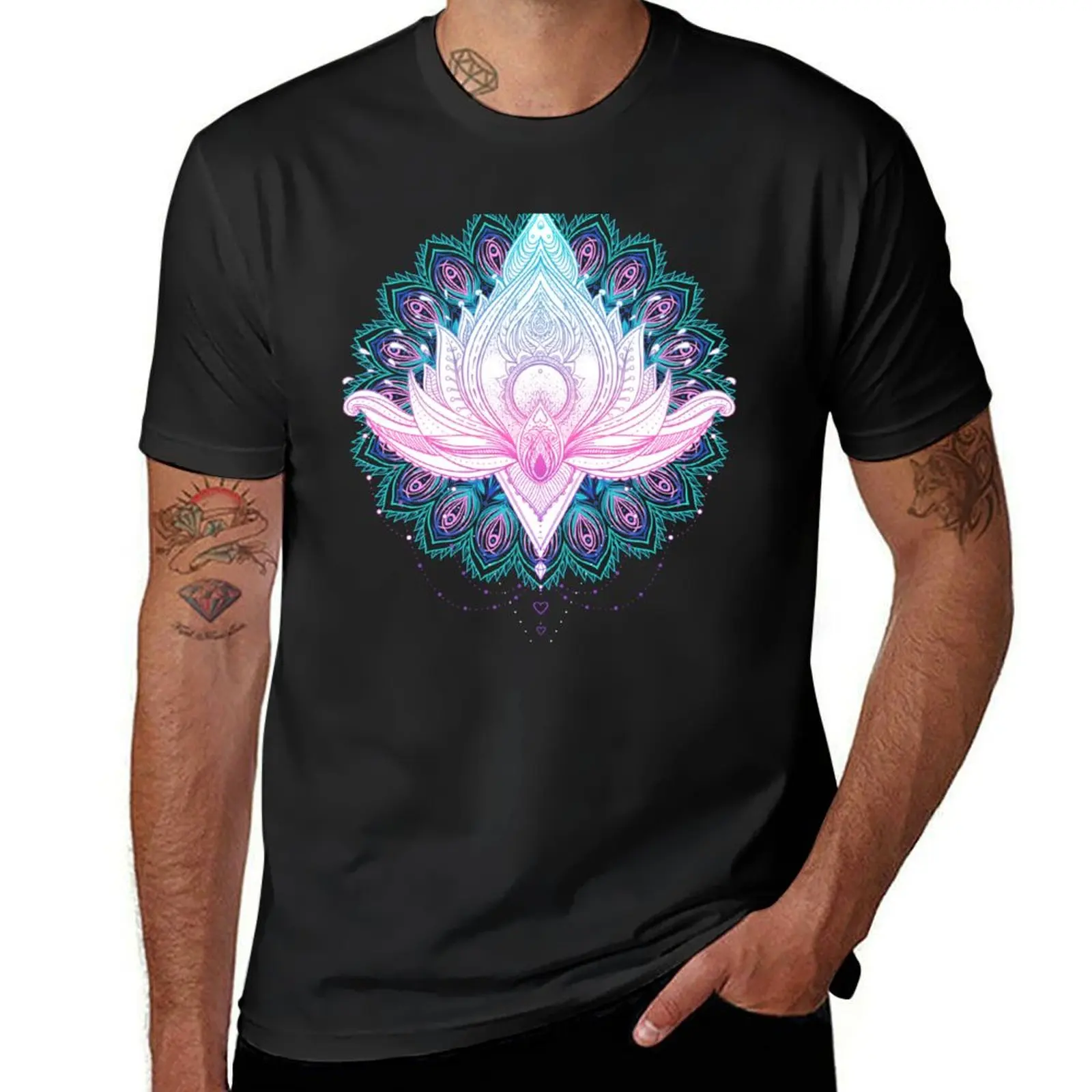 Lotus flower T-Shirt korean fashion blanks customs design your own Men's clothing