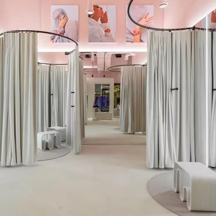 Clothing store fitting room U-shaped pole wedding dress store photography studio changing room bracket customization