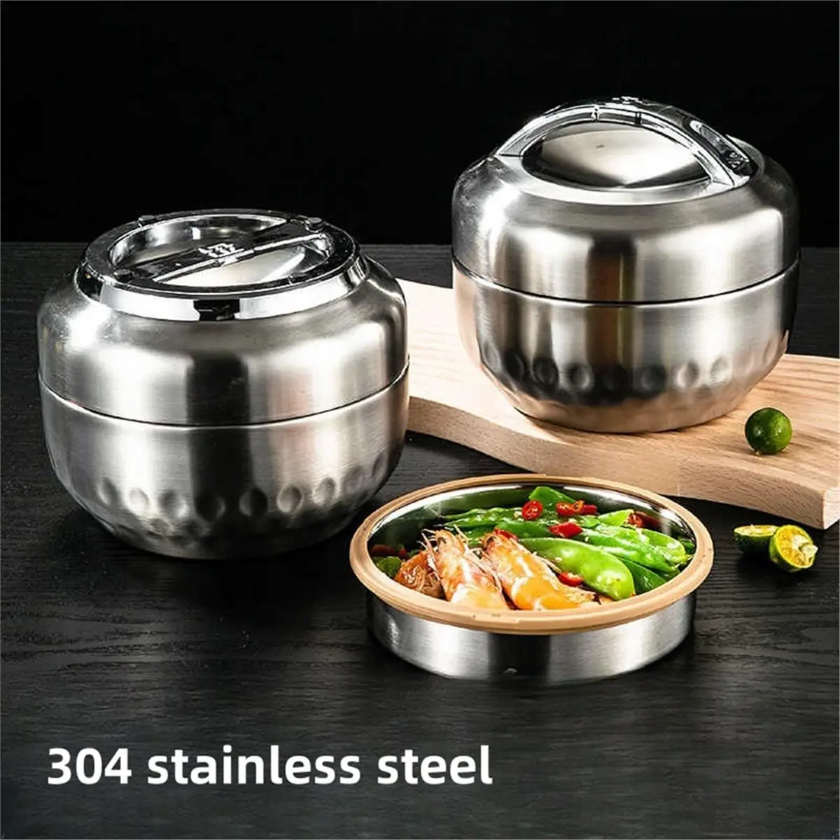 2026 New Bento Box Lunch Box 304 Stainless Steel with Compartments Sealed Leak-Proof Double Layer Lunch Box for Home Work 1000ml