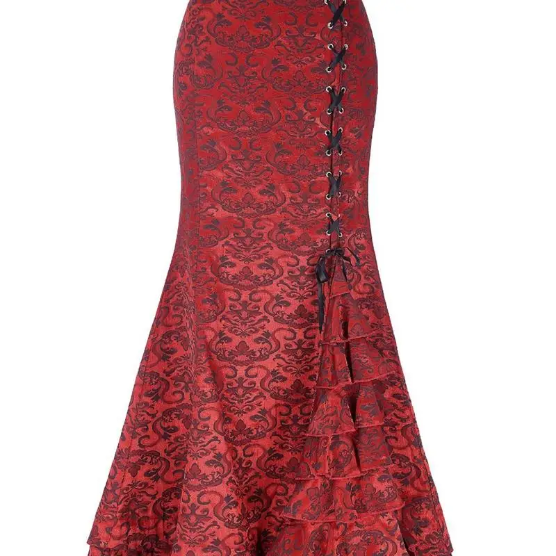 

Sexy Faionable Long Tailored Skirt mid Waist Belted Floral Embroidery f Body Skirt Street Sle A-Line ape Summer 209