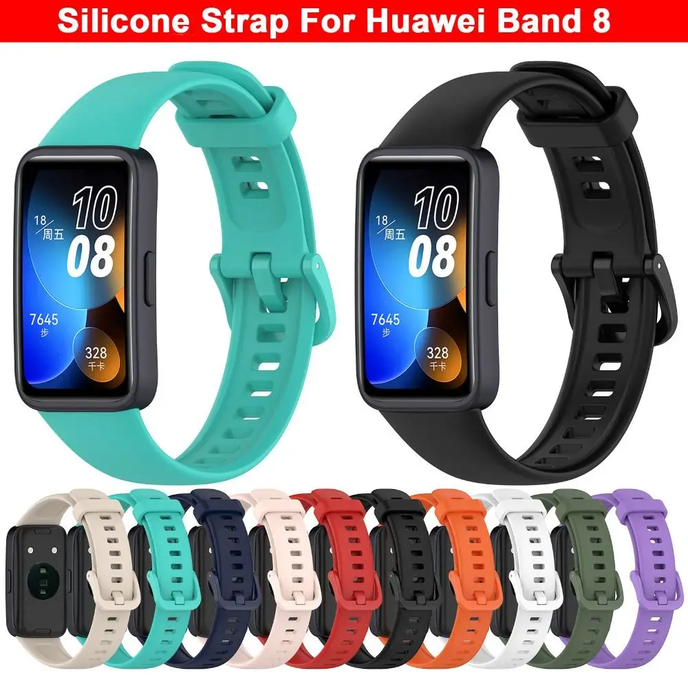 Silicone Watchband for Huawei Band 7/8/9 Sport Smart Watch Strap Soft TPU Wristband Bracelet Replacement Strap for Huawei Band7