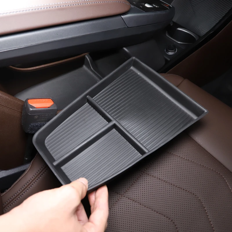 

For BMW X1 IX1 U10 U11 2023-2024 TPE Black Car Central Control Lower Storage Box Mobile Phone Tray Car Interior Accessories