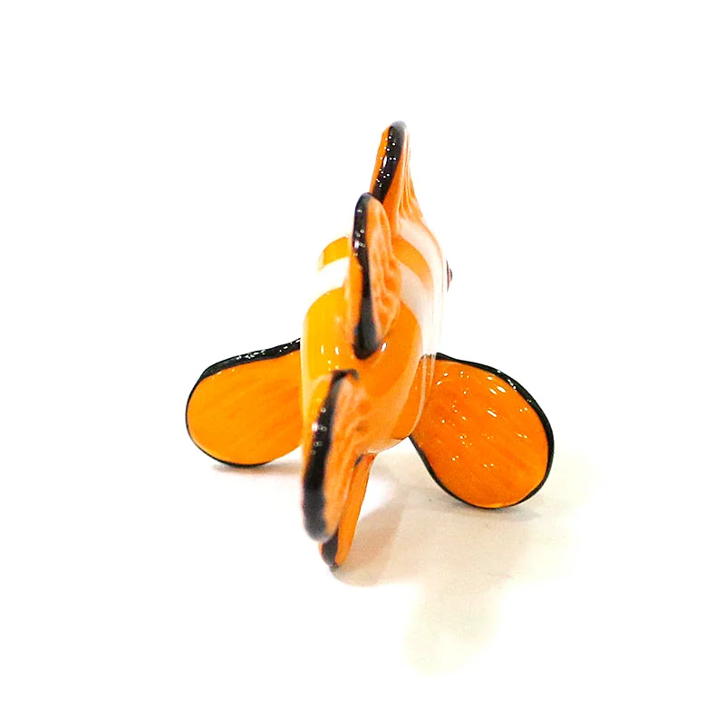 Murano Glas Clown Vis Kleine Standbeeld Ornament Leuke Clownfish Miniatuur Beeldje Aquarium Zee Dier Thuis Woonkamer Tafel Decor