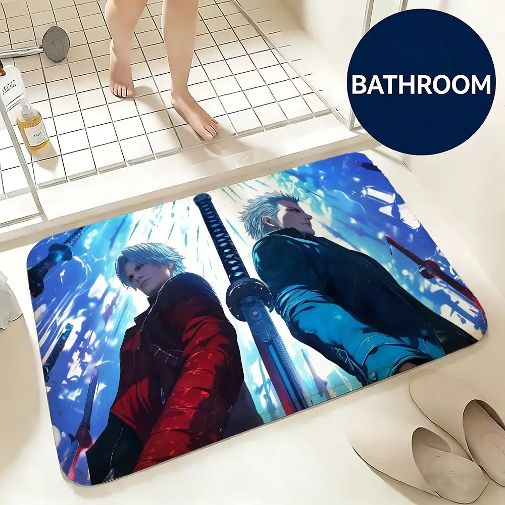 Soft Flannel Floor Mat Game Devil May Cry Floor Mat Non-Slip Absorbent Doormat Bathroom Bedroom Home Decor Rug