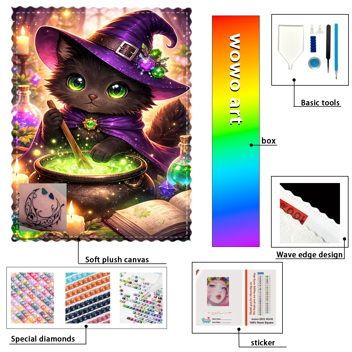 

【Maff Padial DIAMOND ART】Making potions with black cats Resin FD ,AB,MT，CR are dazzlingly intertwined ，50*50cm