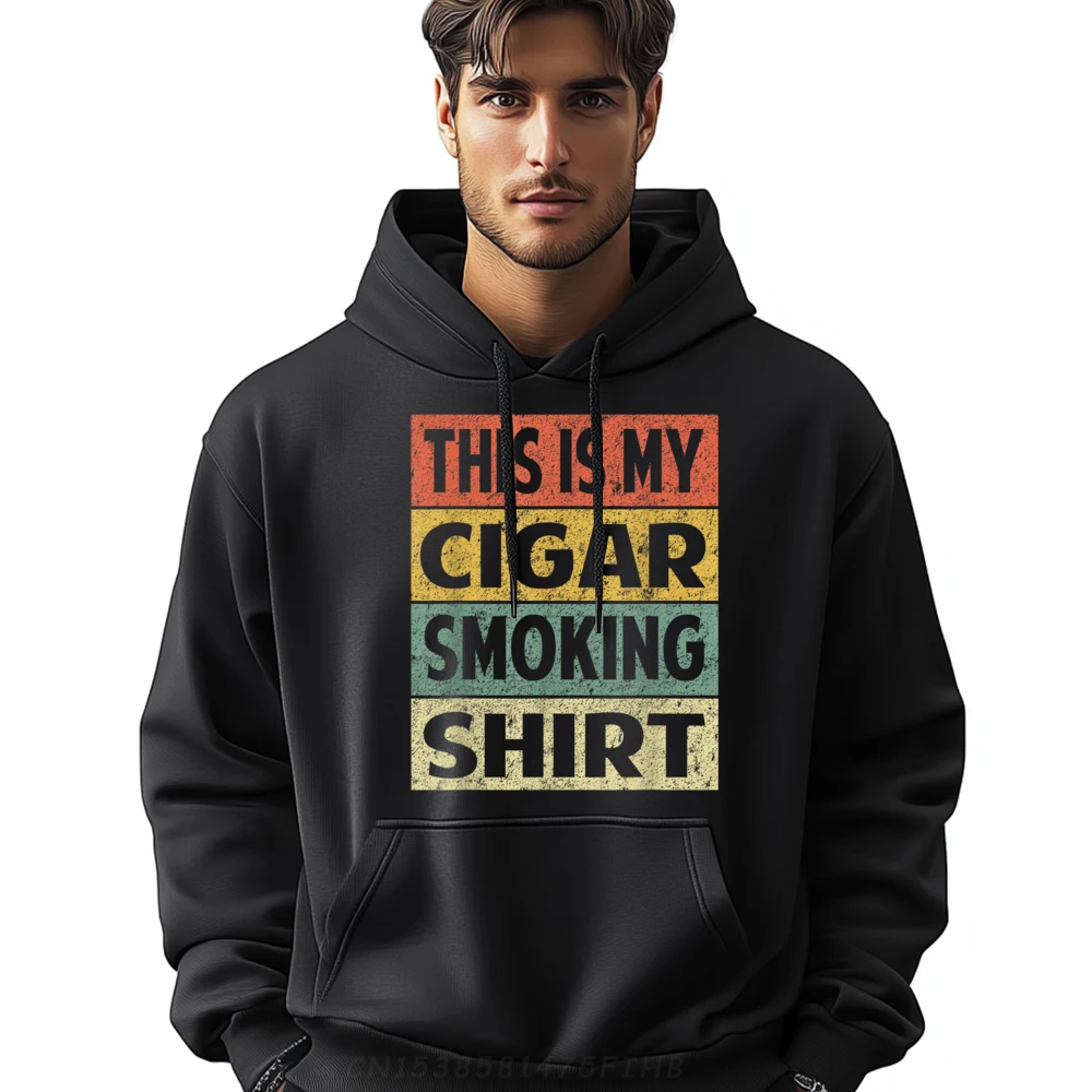 

Cigar Smoking Shirt Funny Retro Family Male Sweatshrt Round Neck Long Sleeve Hoodies Funny Hoodies