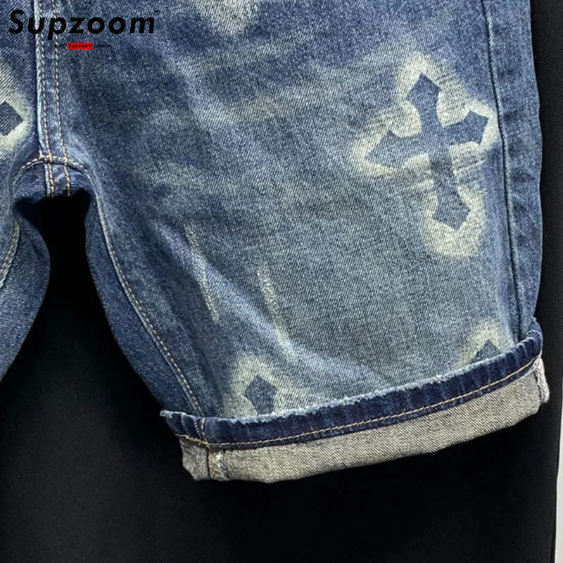 Supzoom New Arrival Hot Sale Fashion Summer Zipper Fly Stonewashed Casual Cargo Patchwork Cotton Denim Pockets Jeans Shorts Men